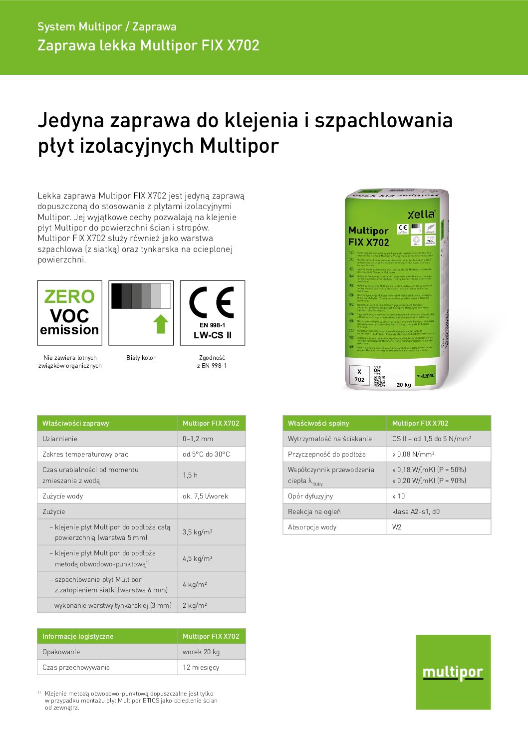 Alternative view of Zaprawa lekka Multipor FIX X702 - 20 kg